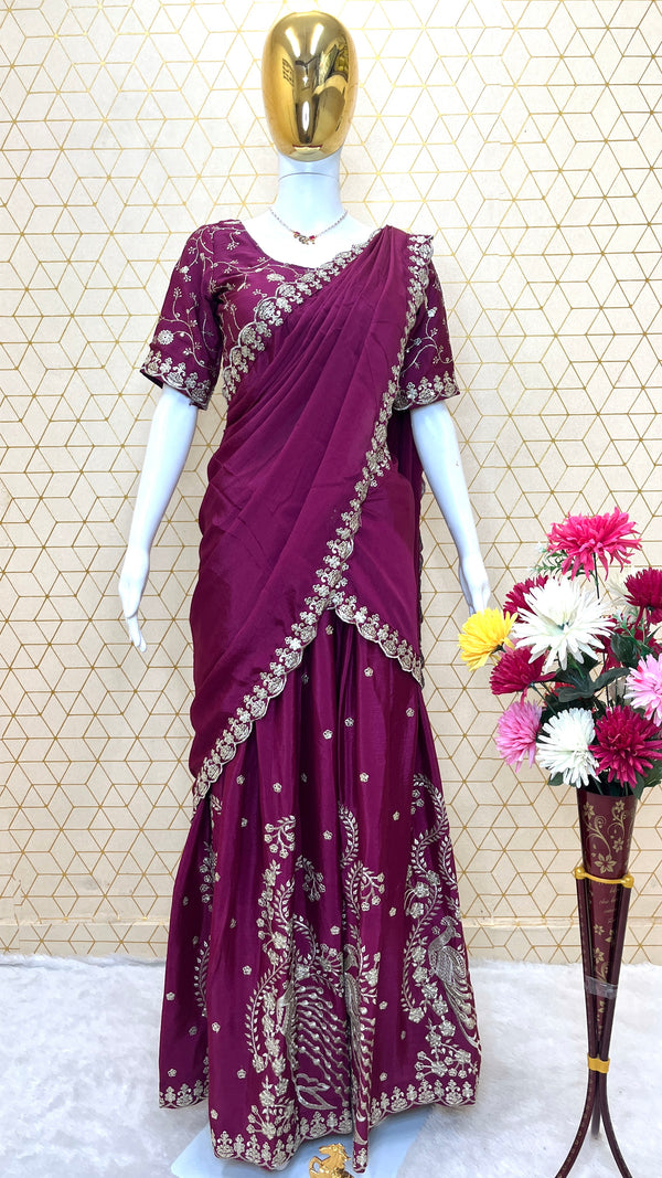 DESIGNER HEAVY EMBROIDERY LEHENGA CHOLI WITH DUPATTA FOR FESTIVE SEASON