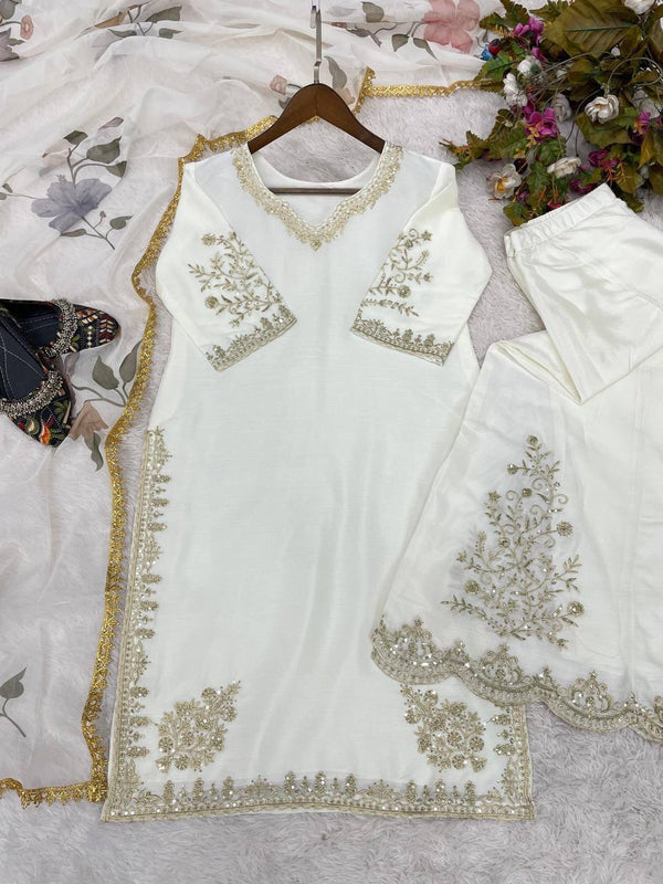 ✨ Exclusive Designer Heavy Chinon Suit with Sequin Embroidery Work & Full-Flair Gharara ✨