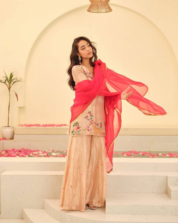 SPECIAL DESIGNER TRENDING & TOP WITH EMBROIDERY WORK WITH PLAZO AND DUPATTA