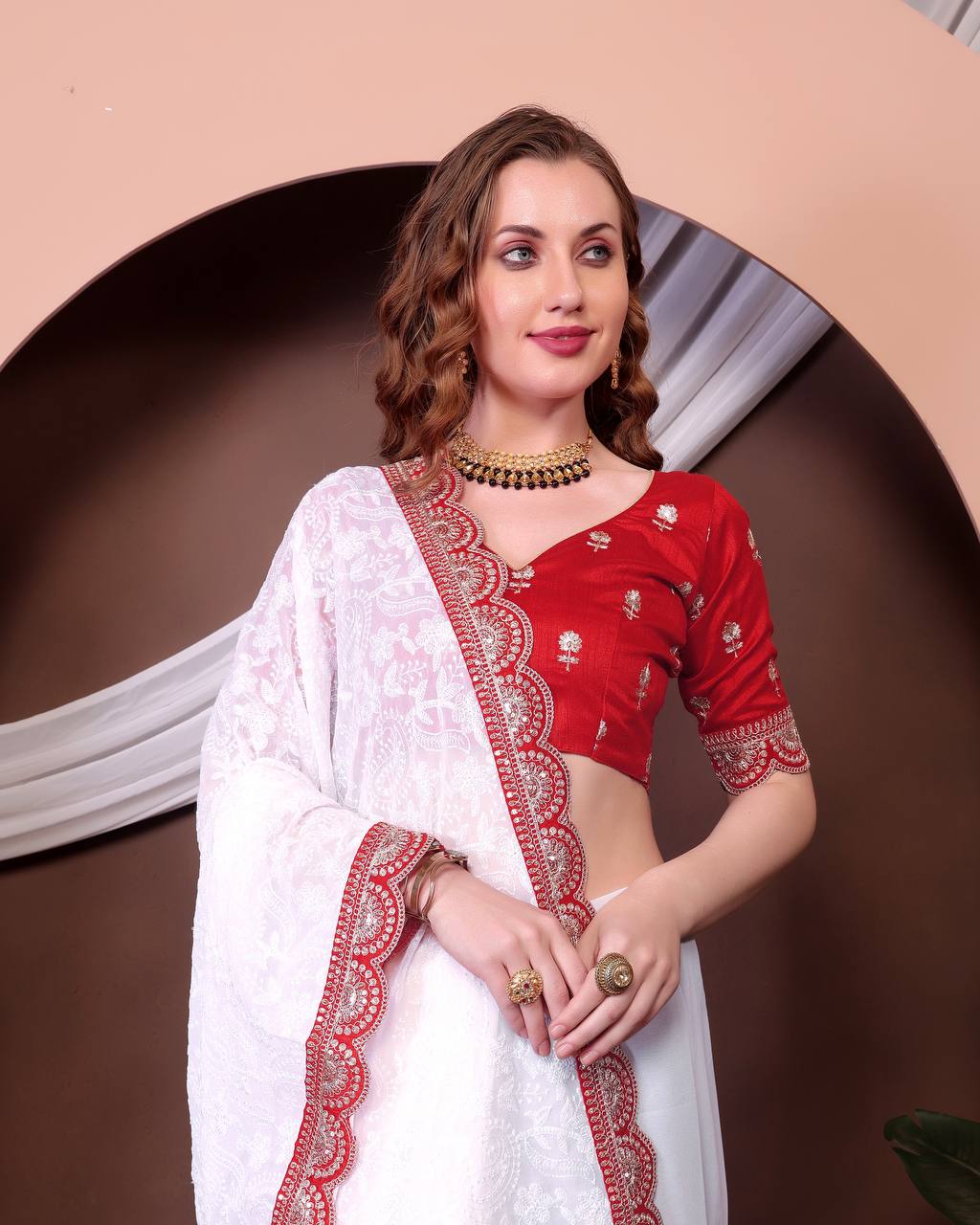 Heavy Georgette with Embroidery Saree