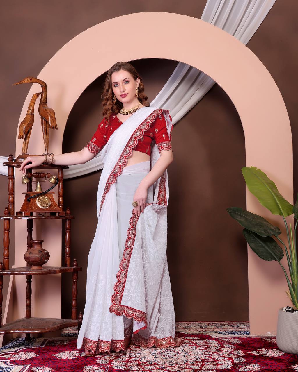 Heavy Georgette with Embroidery Saree