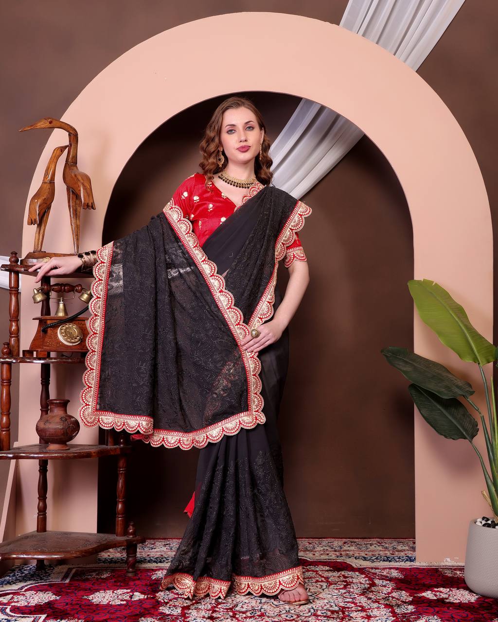 Heavy Georgette with Embroidery Saree