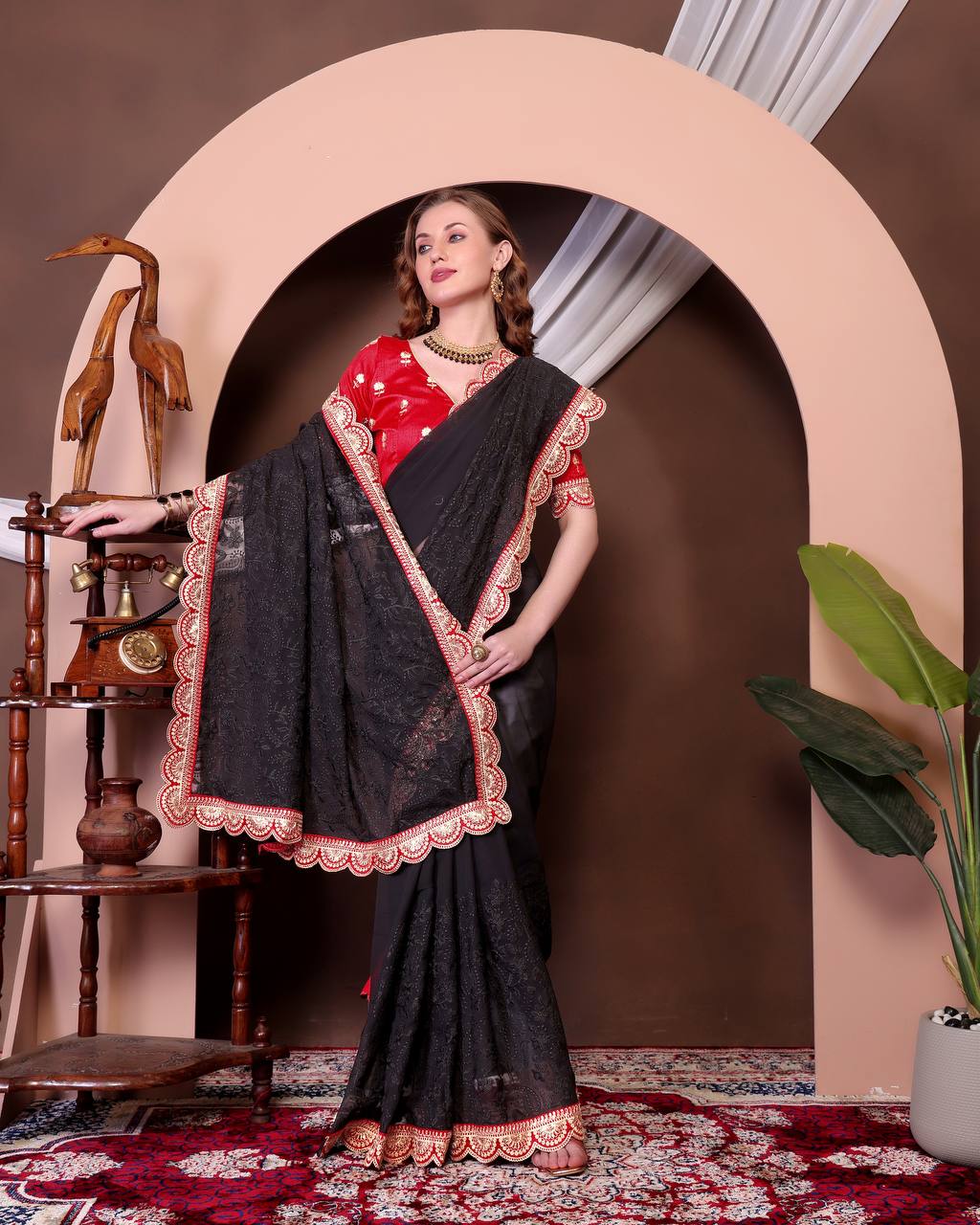 Heavy Georgette with Embroidery Saree