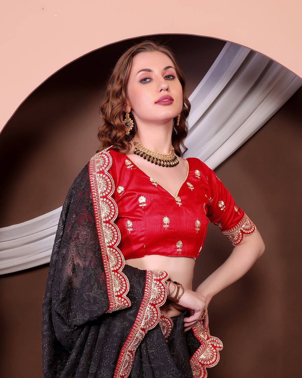 Heavy Georgette with Embroidery Saree