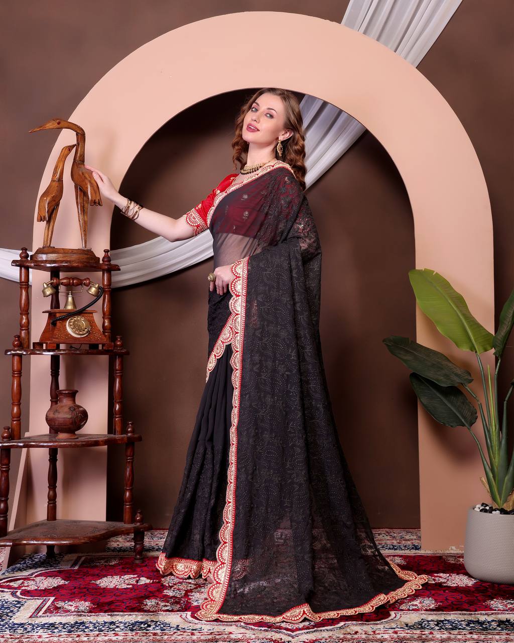 Heavy Georgette with Embroidery Saree