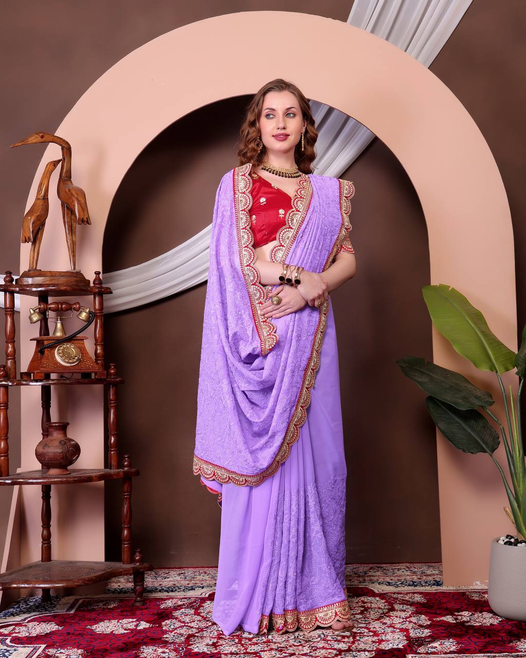 Heavy Georgette with Embroidery Saree