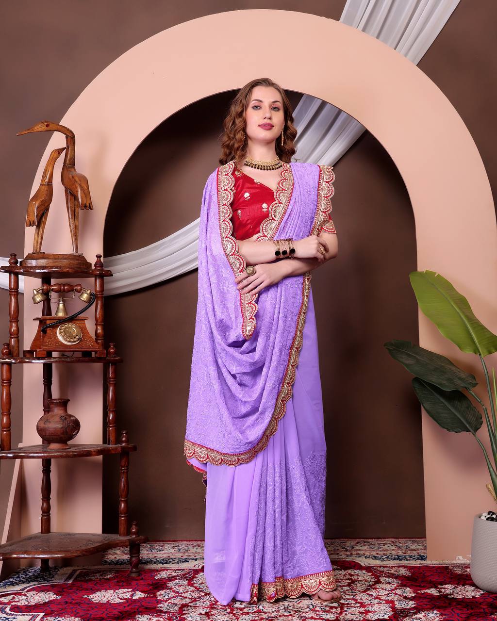 Heavy Georgette with Embroidery Saree