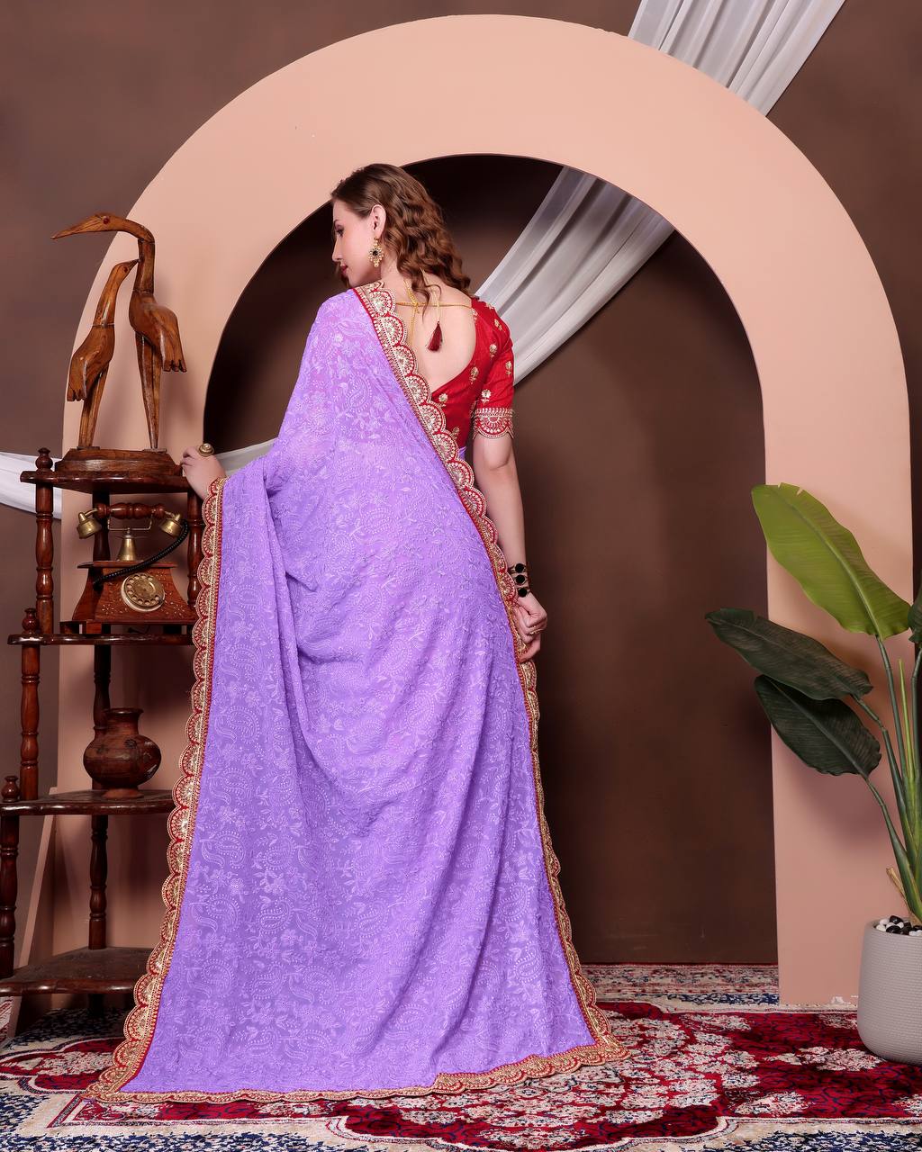 Heavy Georgette with Embroidery Saree