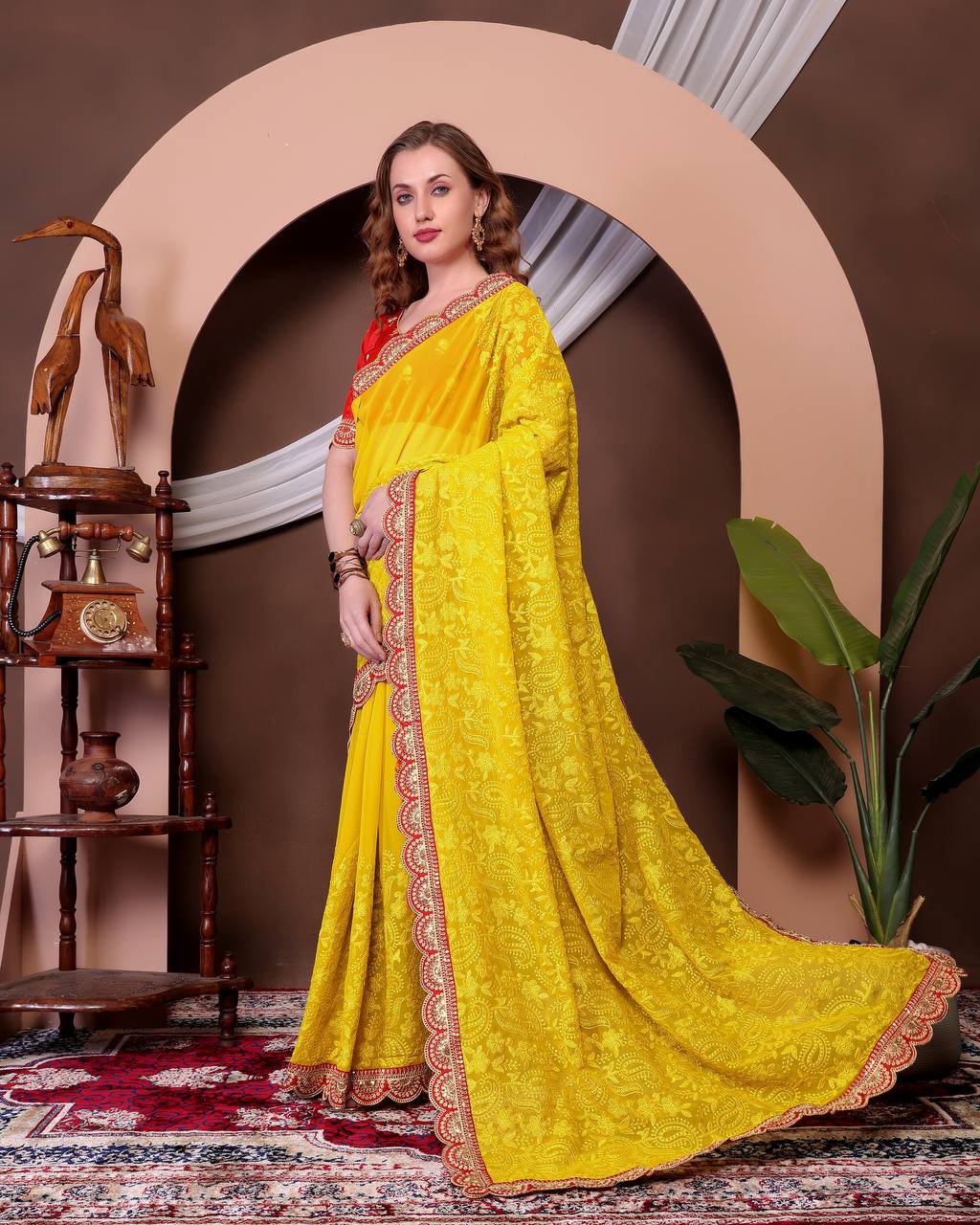 Heavy Georgette with Embroidery Saree