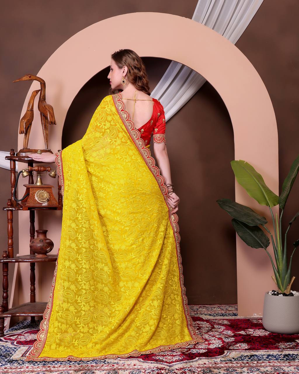 Heavy Georgette with Embroidery Saree