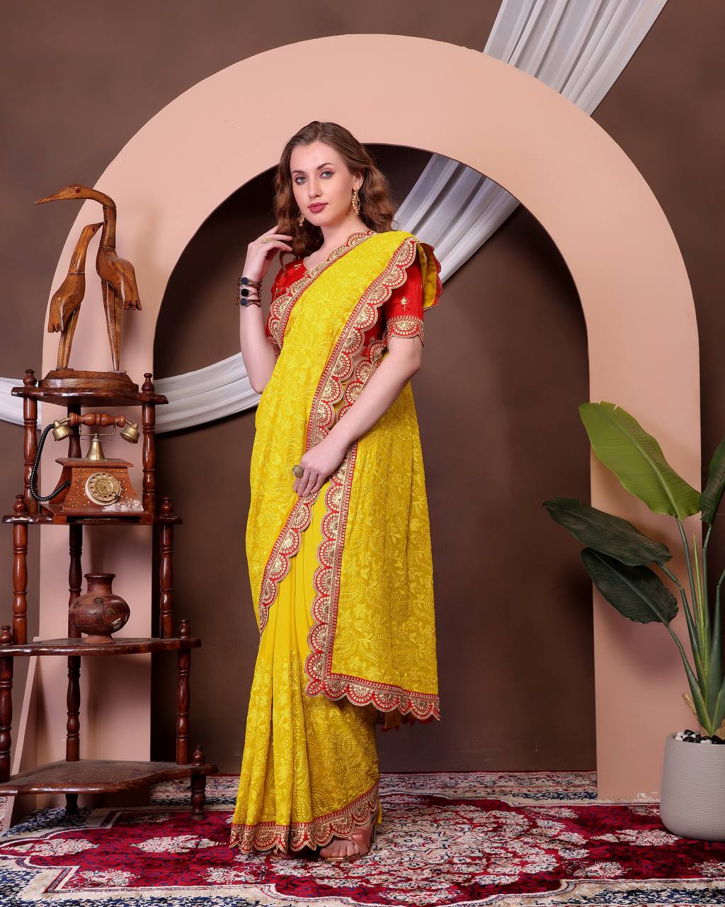 Heavy Georgette with Embroidery Saree