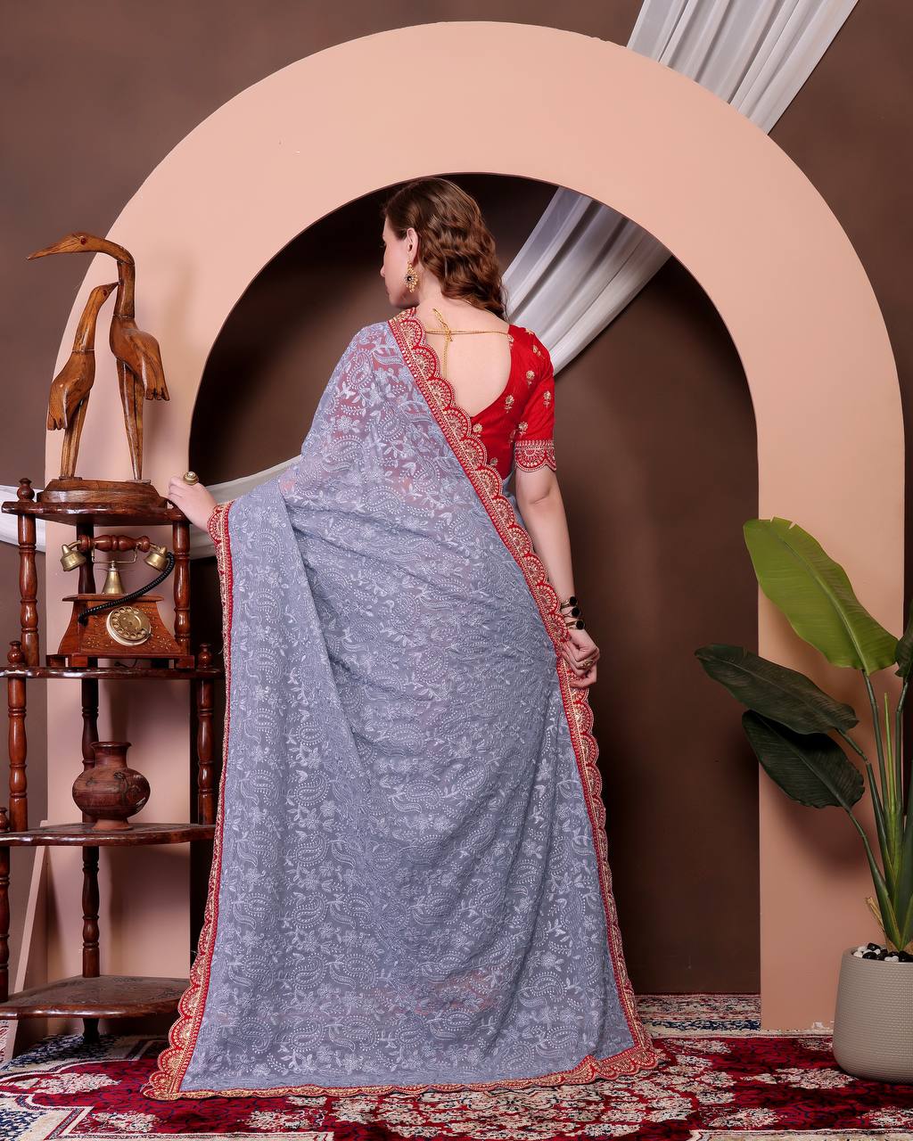 Heavy Georgette with Embroidery Saree