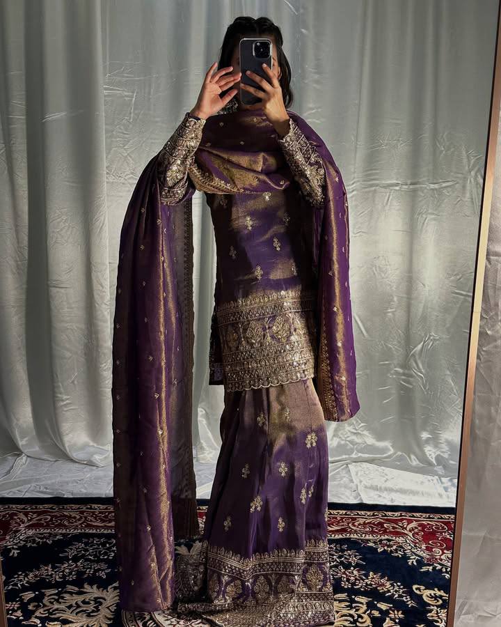 Sharara: Heavy Embroidery Sequins Work Sharara