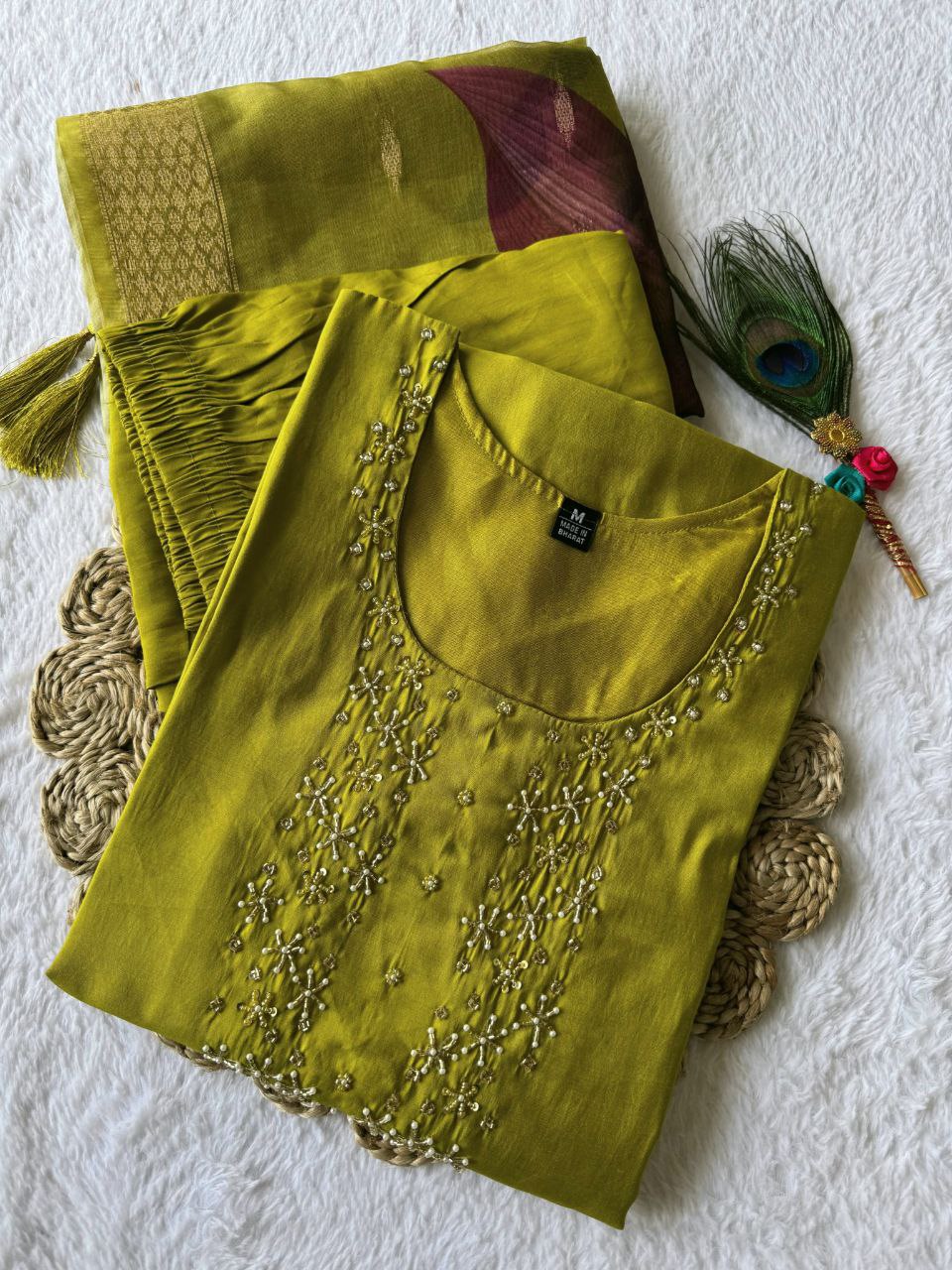 Premium Roman Silk Kurti Pair With Hevay Quality Duppata