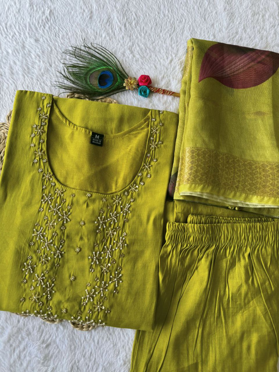 Premium Roman Silk Kurti Pair With Hevay Quality Duppata