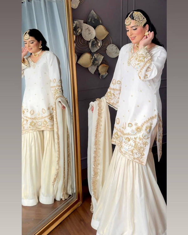 SPECIAL DESIGNER TRENDING & TOP WITH SEQUANCE EMBROIDERY WORK WITH SARARA AND DUPATTA